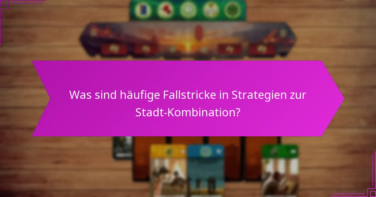 Was sind häufige Fallstricke in Strategien zur Stadt-Kombination?