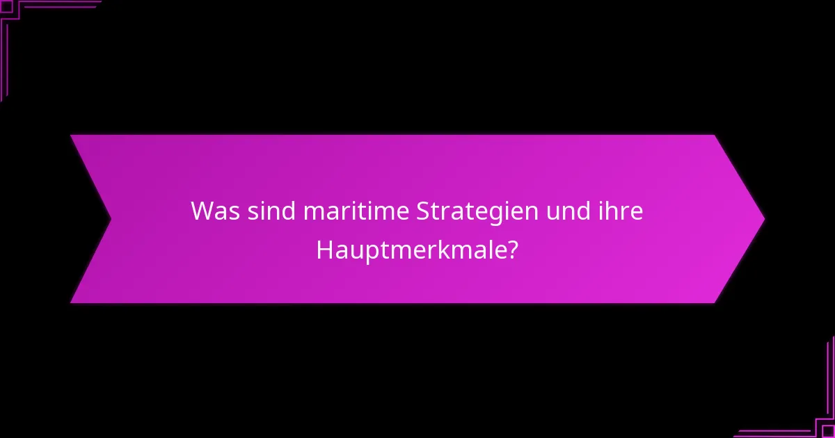 Wie vergleichen sich städtische und maritime Strategien?
