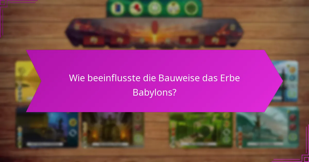 Wie beeinflusste die Bauweise das Erbe Babylons?