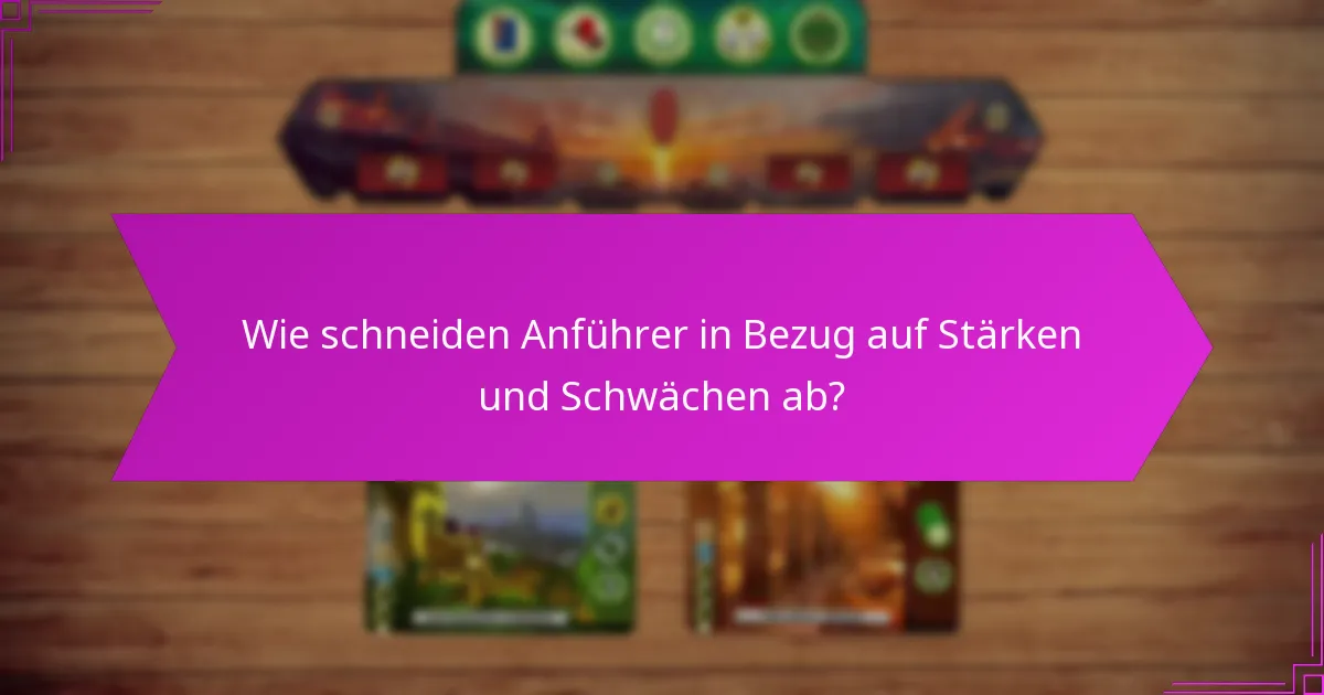 Wie schneiden Anführer in Bezug auf Stärken und Schwächen ab?