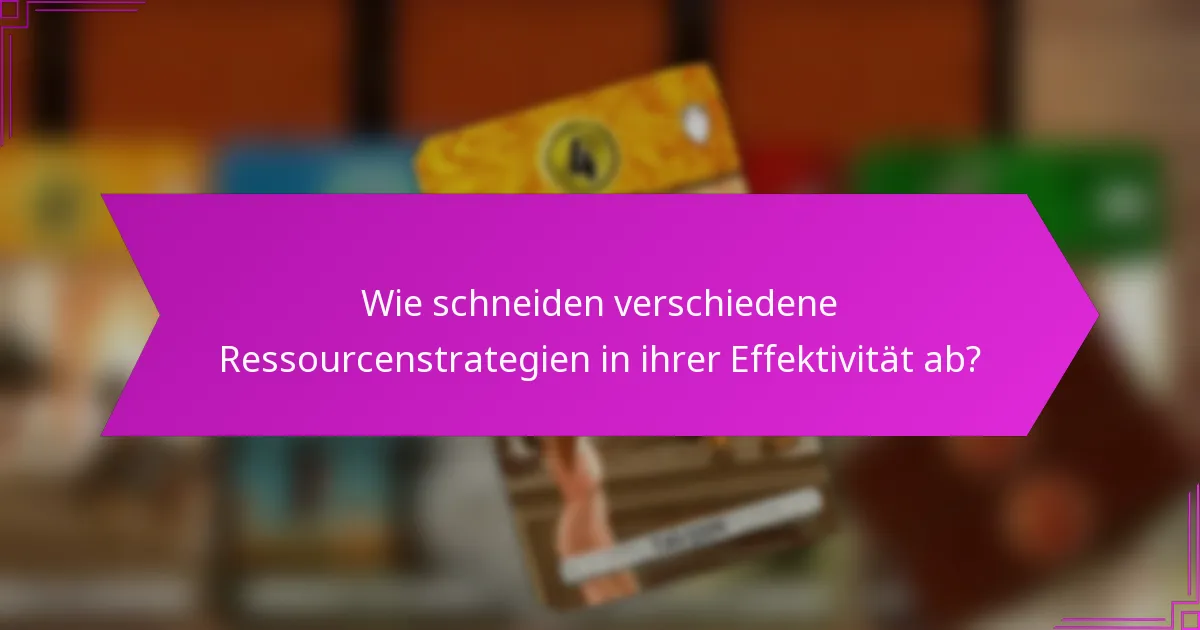Wie schneiden verschiedene Ressourcenstrategien in ihrer Effektivität ab?